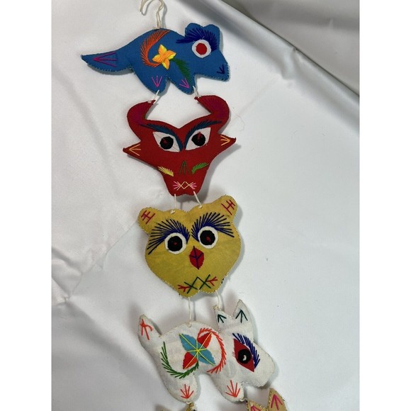 Vintage Chinese Zodiac Folk Art Ornaments Embroidered Hand‎ Made Set Of 12 - Picture 5 of 7